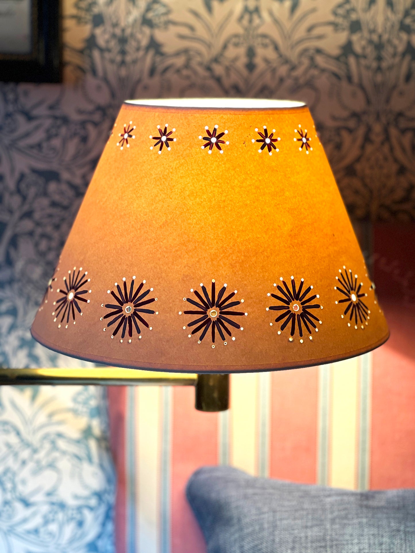 Fireworks Lampshade - Blue & Aubergine