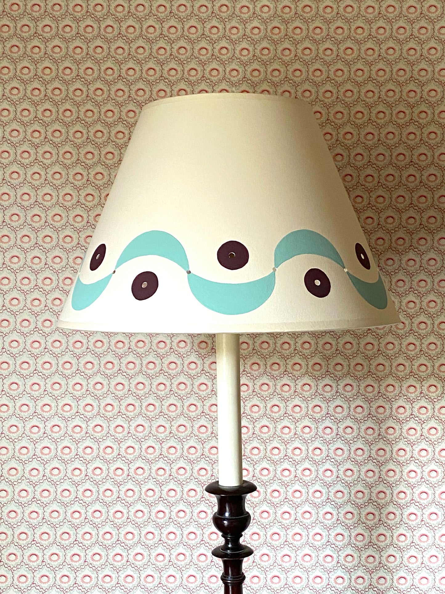 Ribbons Lampshade - Blue & Aubergine