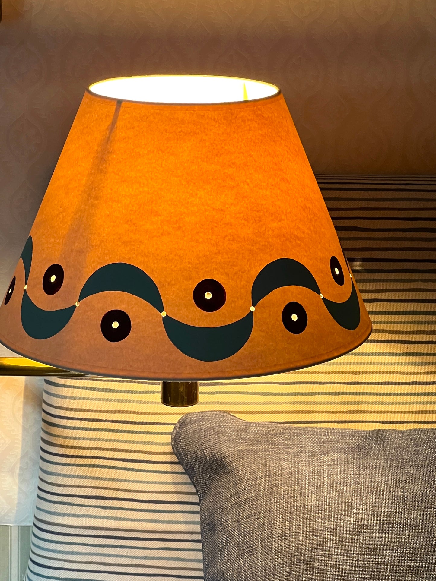 Ribbons Lampshade - Blue & Aubergine