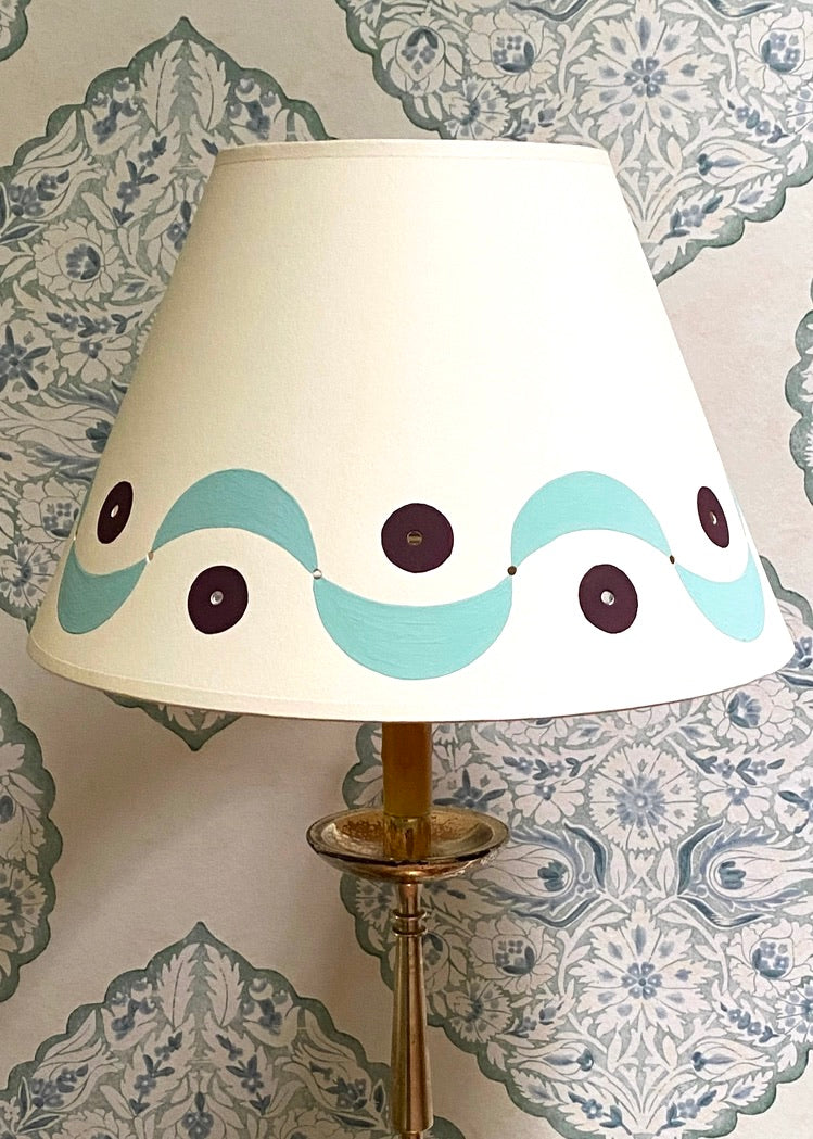 Ribbons Lampshade - Blue & Aubergine