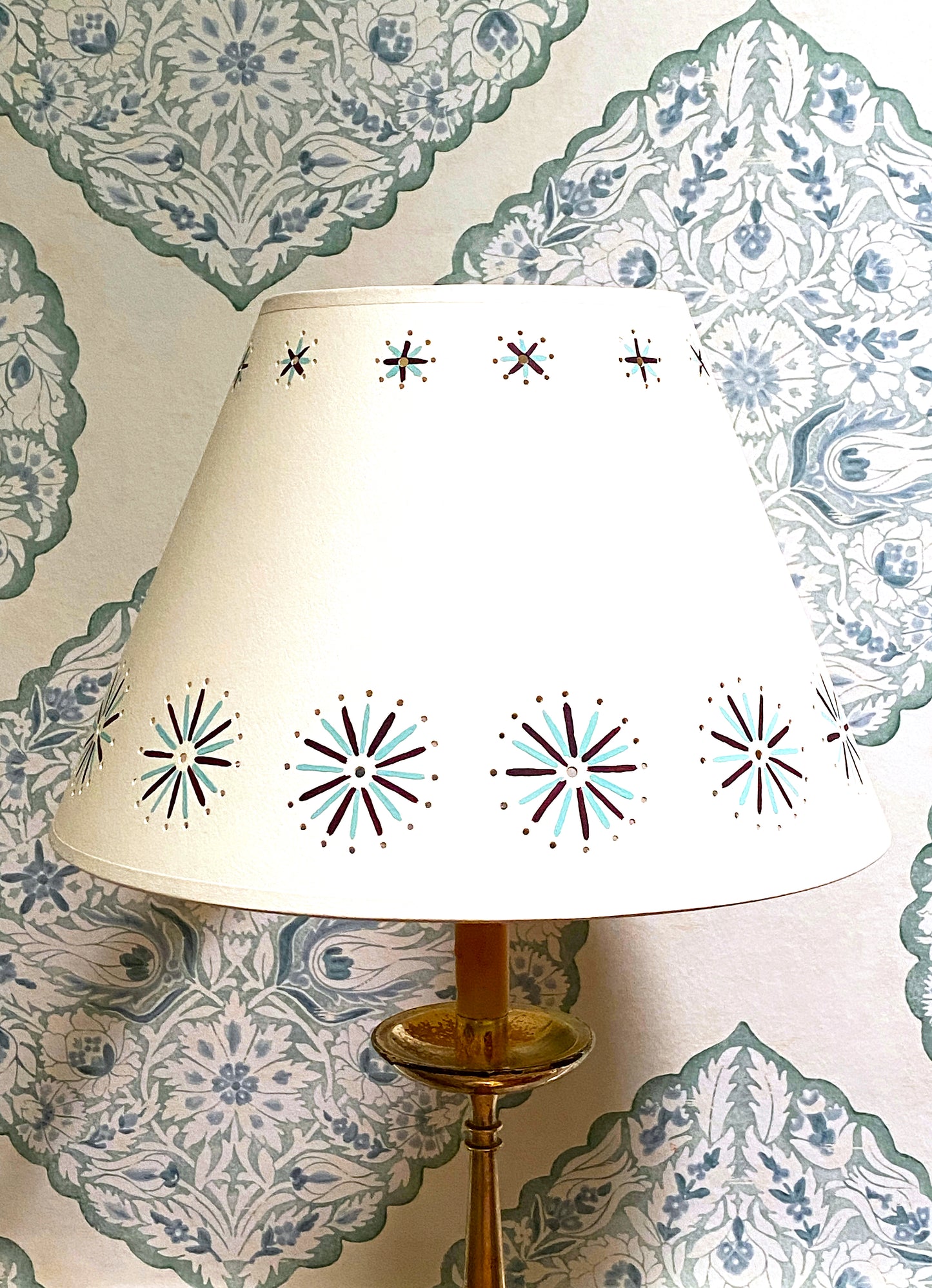 Fireworks Lampshade - Blue & Aubergine
