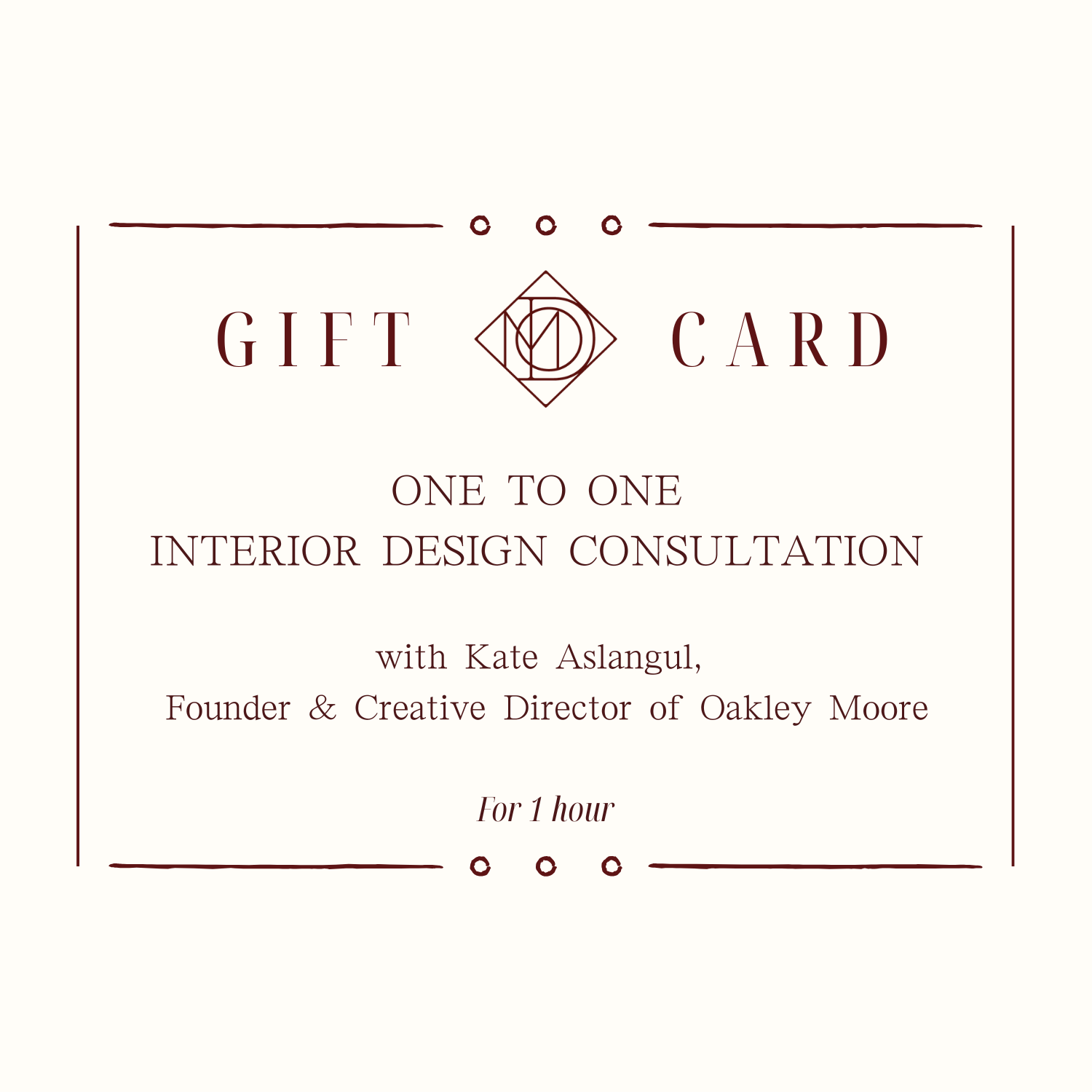 1:1 Interior Design Consultation Gift Card