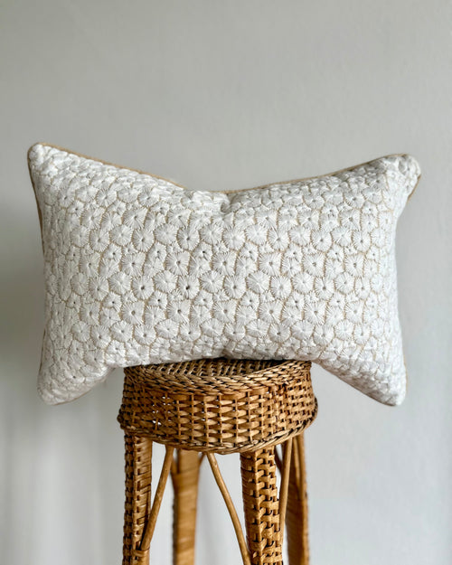 Cream floral cushion