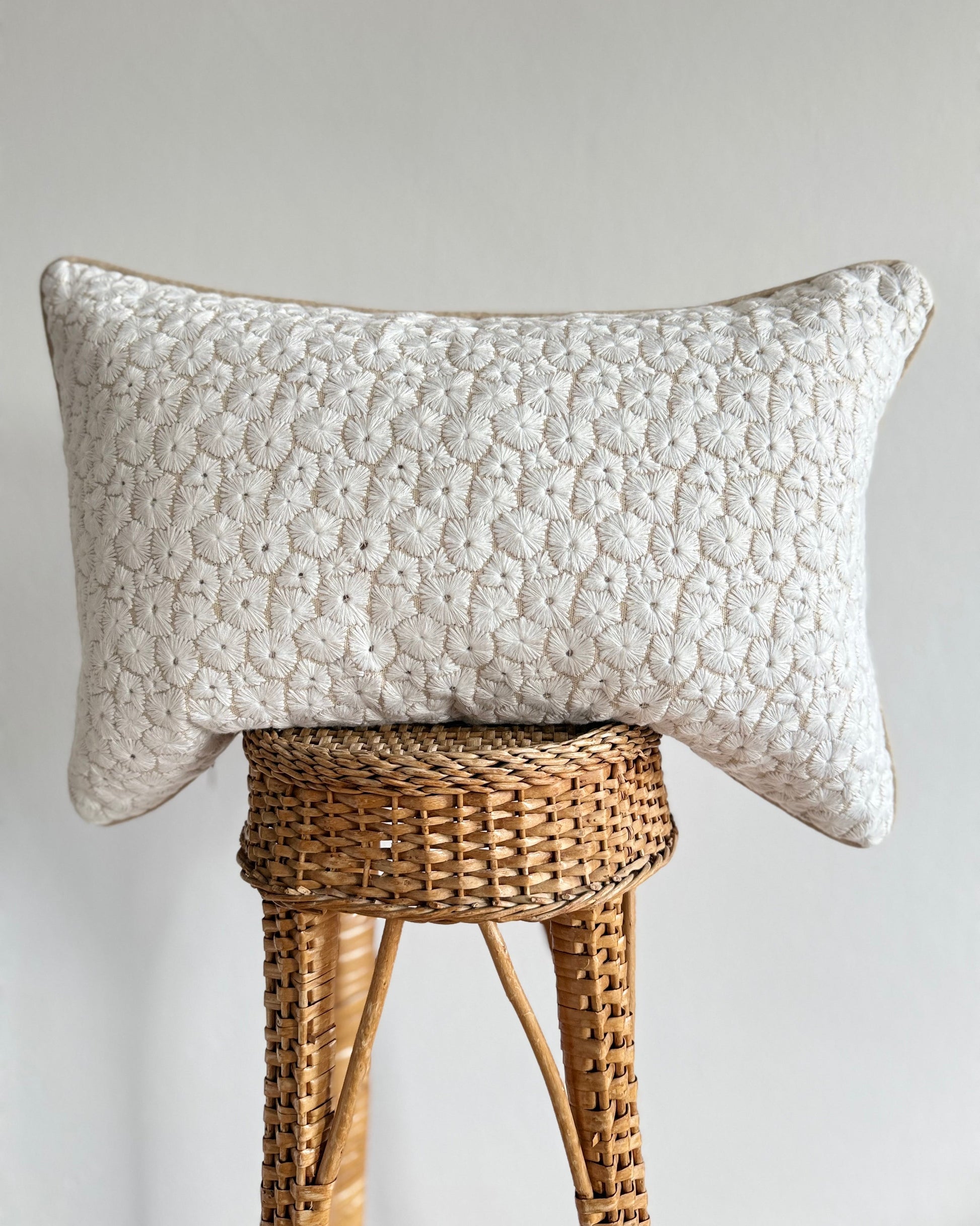 Cream floral cushion