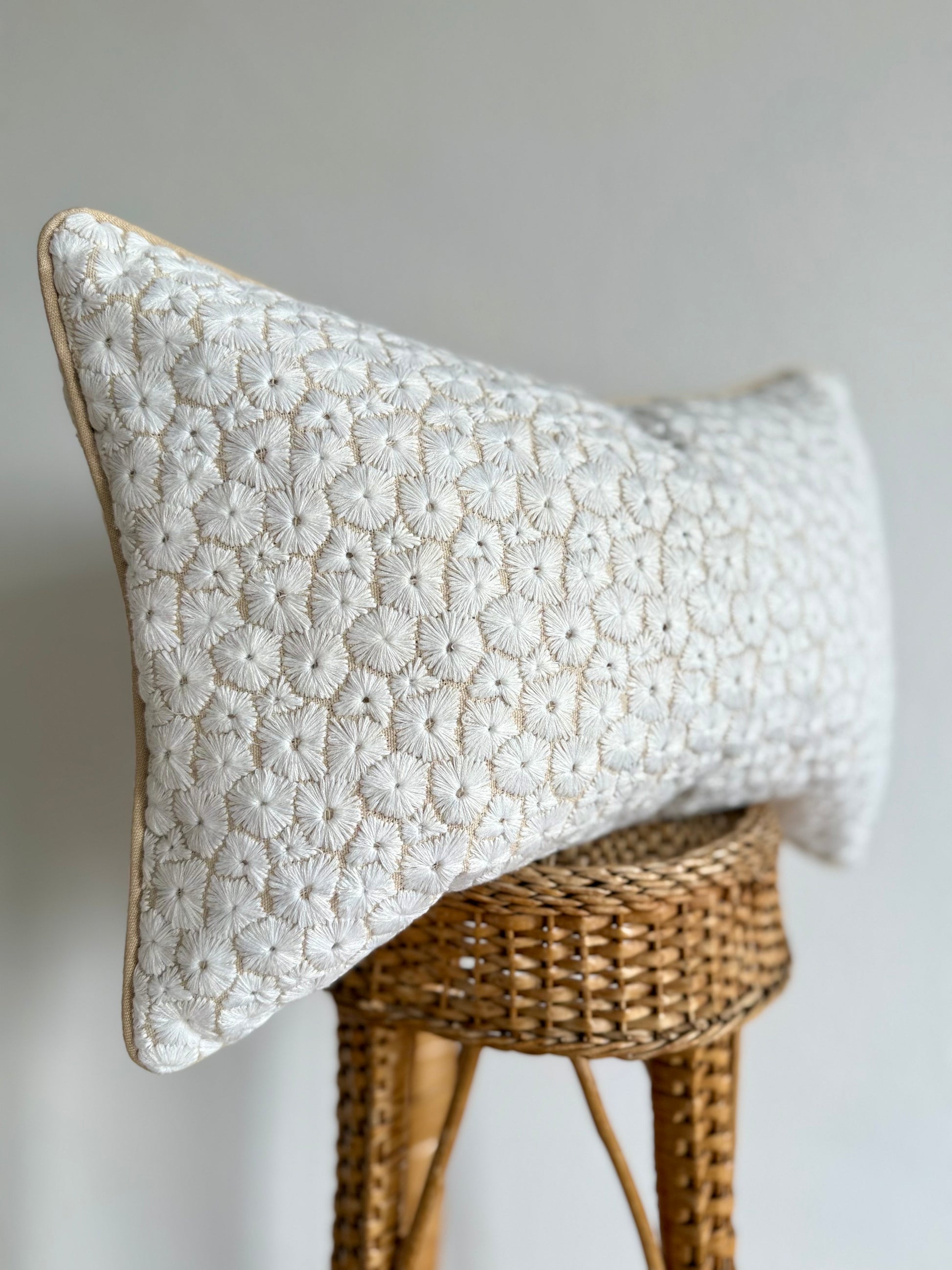 Cream floral cushion