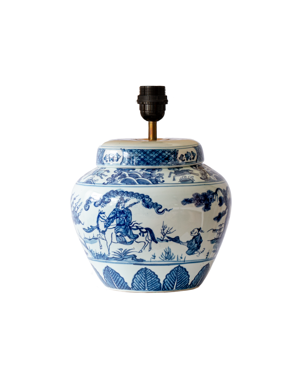 blue ceramic table lamp base