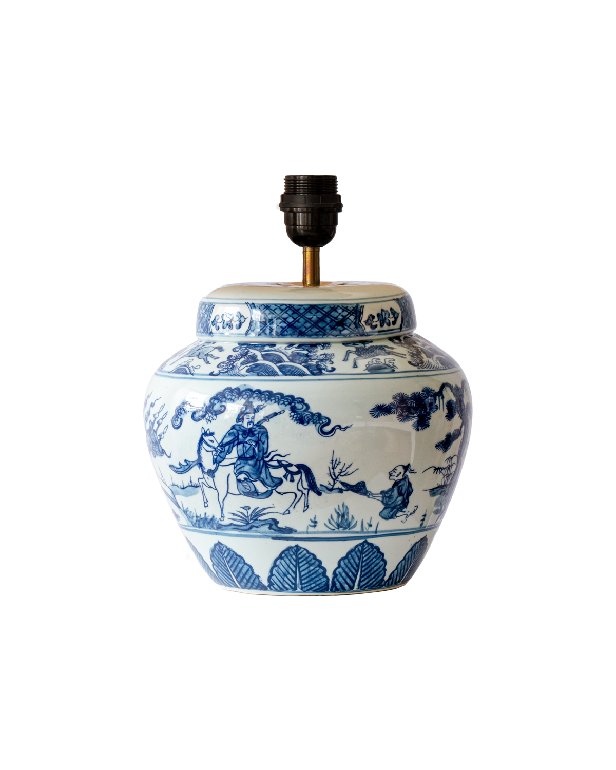 blue ceramic table lamp base
