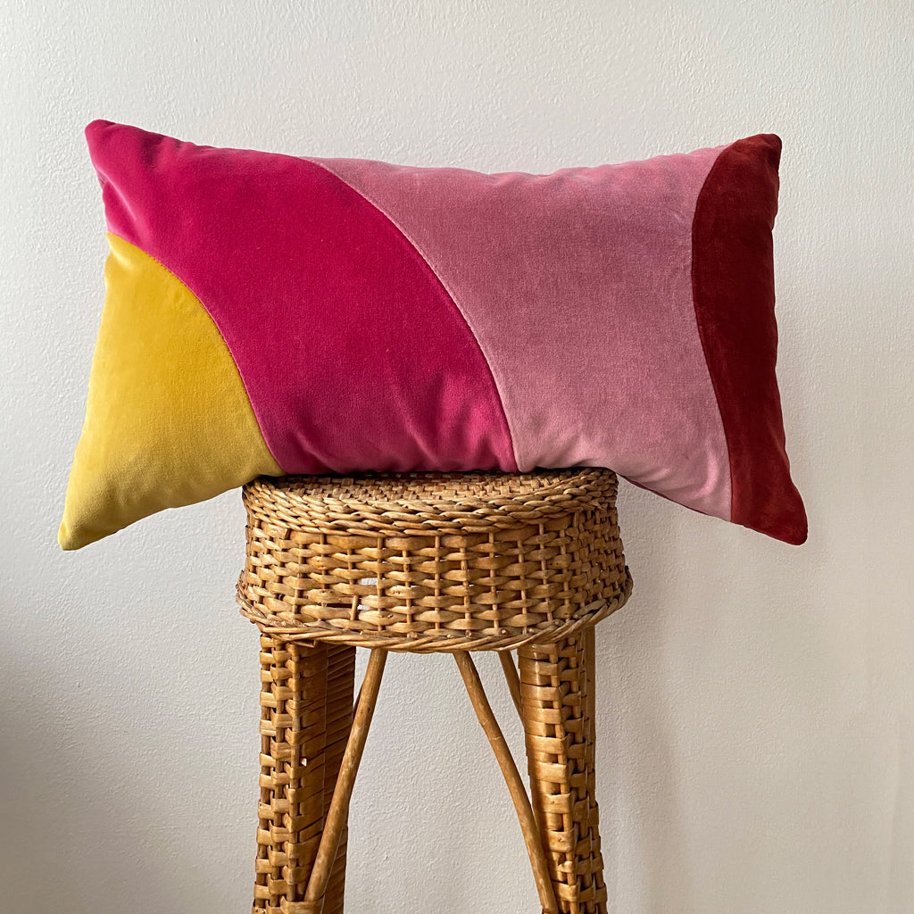 Handmade Tangram Geometric Velvet Cushion