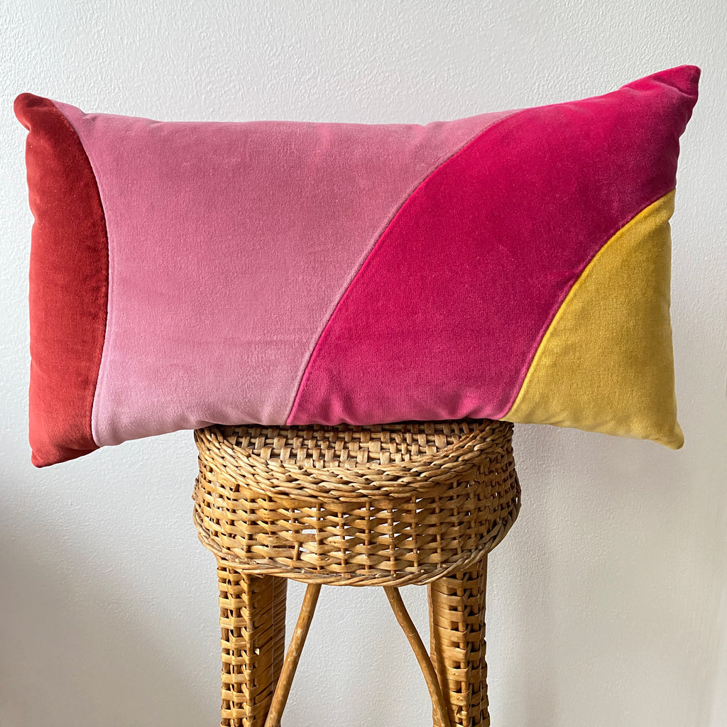 Handmade Tangram Geometric Velvet Cushion