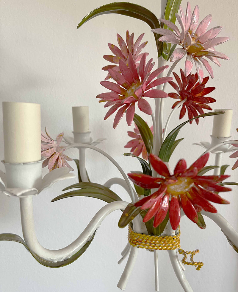 Mid Century Floral Chandelier, probably Italian