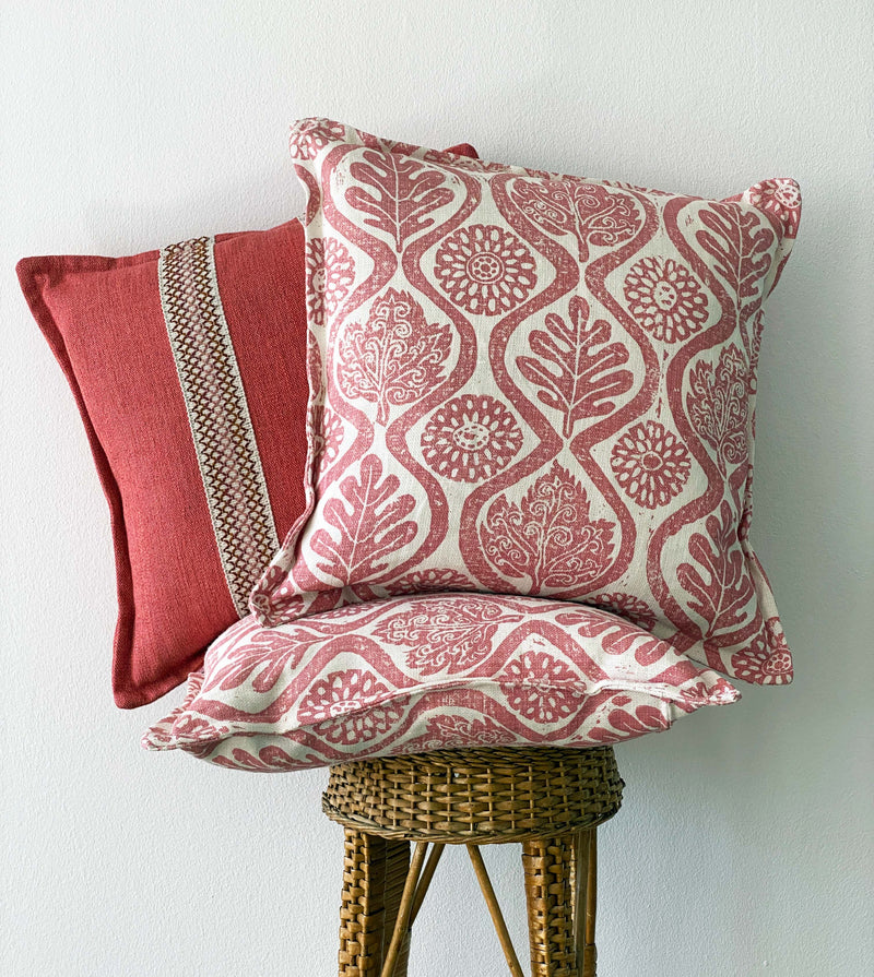 Pink printed cushion